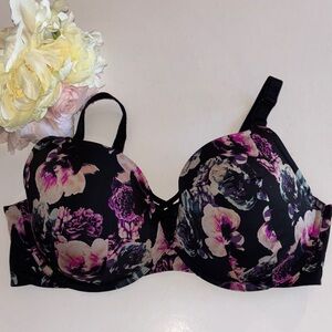Floral Torrid Floral 360º Corset Push-Up Plunge Bra Black Bra 42DDD